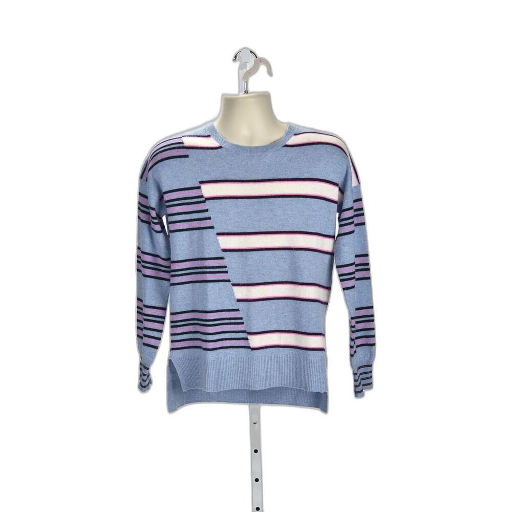 Aqua Striped Cashmere Sweater Size M